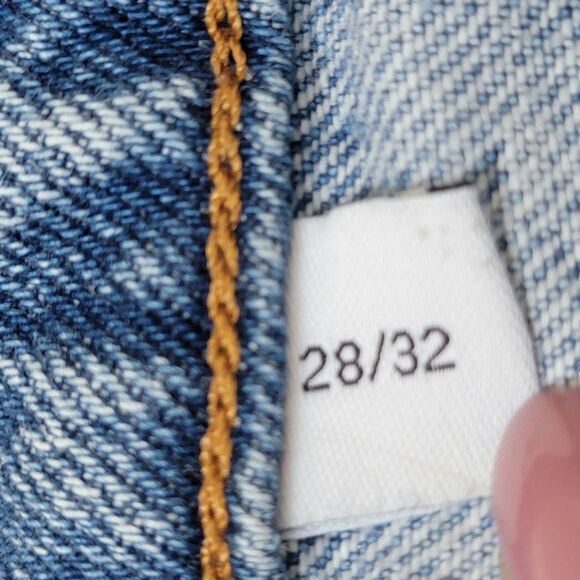 Collusion Jeans X005 28X32 Acid Wash High Rise Tapered Chewed Hem Straight - Picture 9 of 14